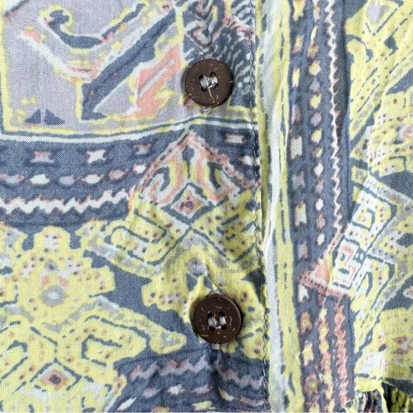 Free People Take Me to Thailand Sleeveless Boho Babydoll Dress Fog Combo Sz M - Picture 9 of 16